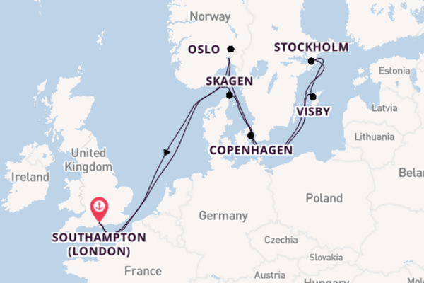 England from Southampton with the Celebrity Apex