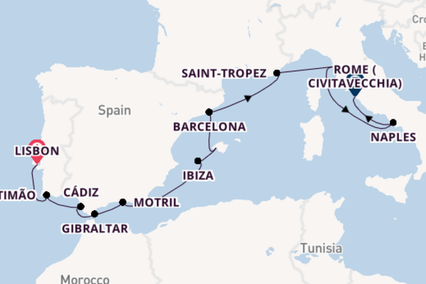 Western Mediterranean from Lisbon with the Norwegian Dawn