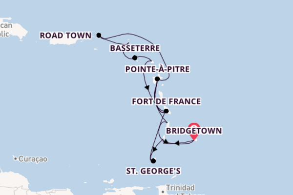 Southern Caribbean from Barbados with the MSC Virtuosa