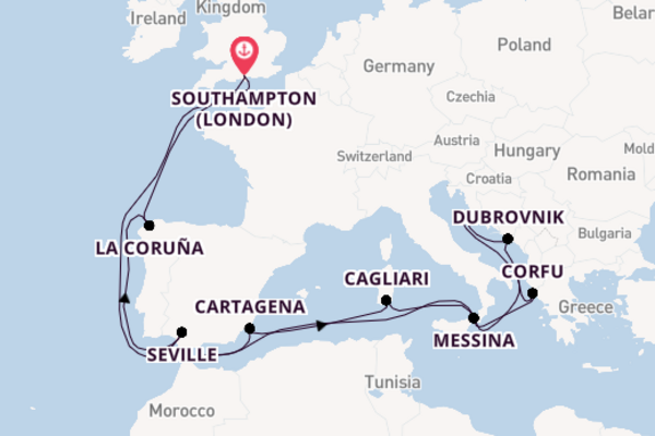 Mediterranean from Southampton with the Arcadia