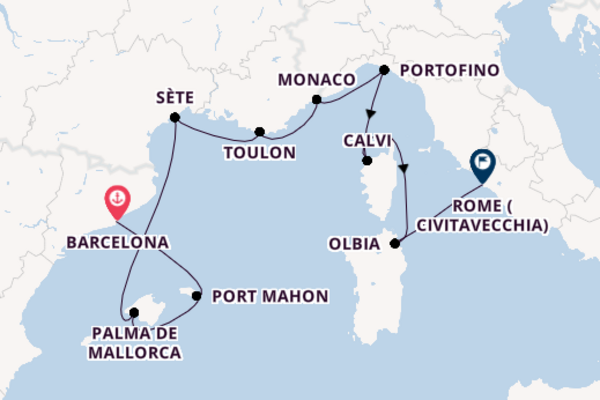 Seabourn Ovation  11  Barcelona-Rome (Civitavecchia)