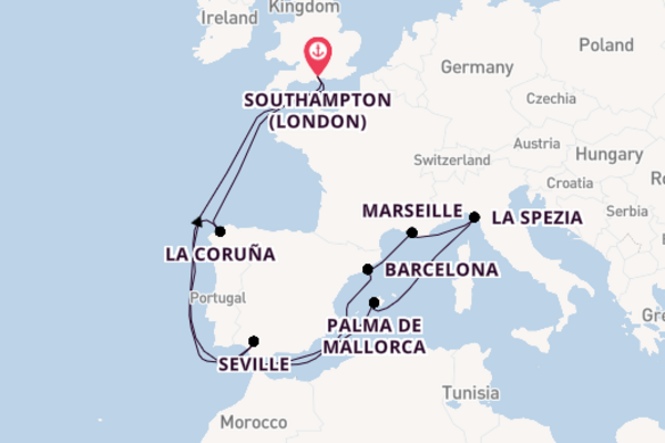 Western Mediterranean from Southampton with the Arvia