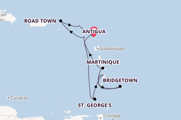 Southern Caribbean from Antigua with the Arvia