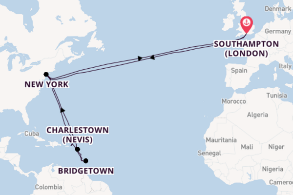 Caribbean from Southampton with the Queen Mary 2