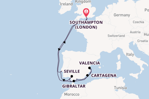 Western Mediterranean from Southampton with the Queen Anne