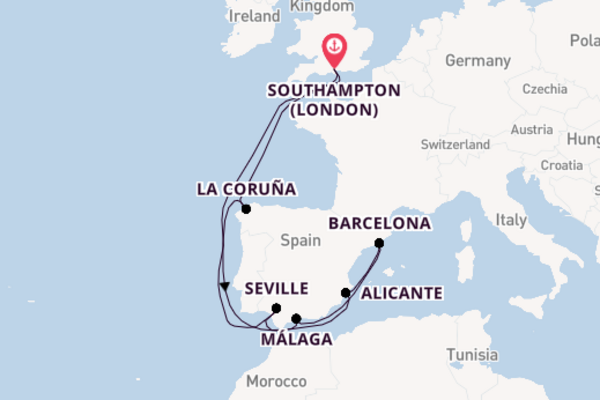 Western Mediterranean from Southampton with the Arvia