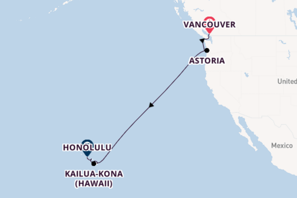 Luxury Canada to Hawaii with Vancouver and Honolulu Stays