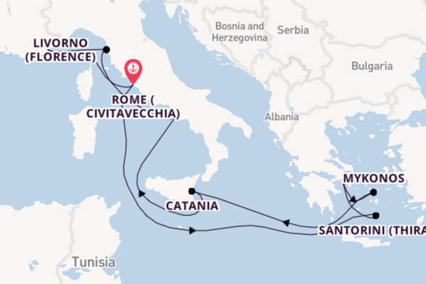 Mediterranean from Rome with the Norwegian Prima